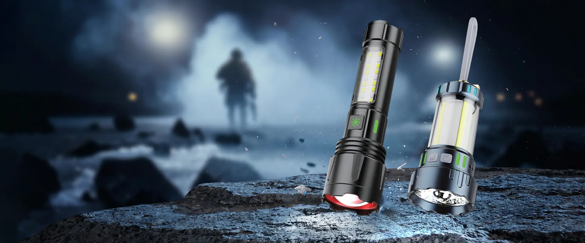 Forest Tiger Tactical LED Flashlight - high lumen rechargeable for duty use